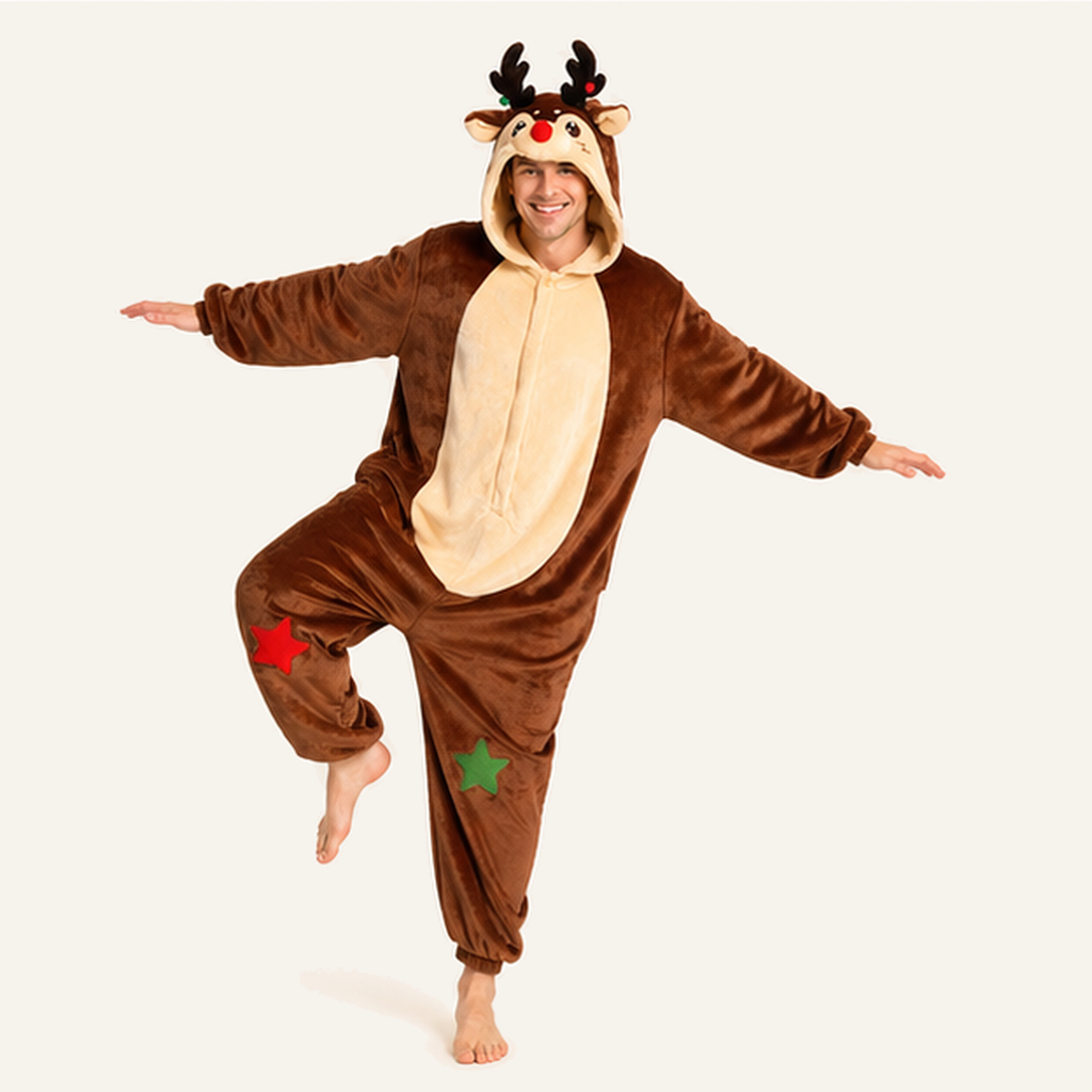Rudolph Holiday Reindeer Kigurumi Onesie 04 active studio