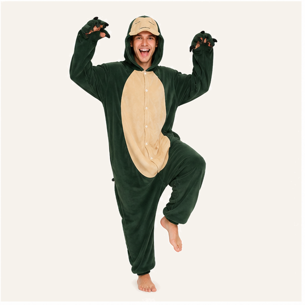 Snorlax Green Pokémon Kigurumi Onesie 04 active studio