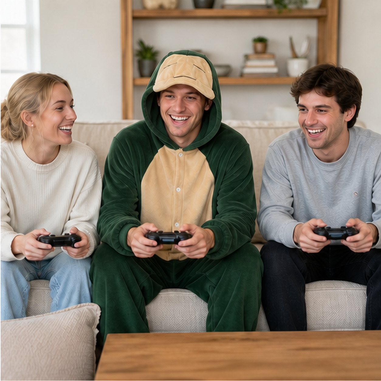 Snorlax Green Pokémon Kigurumi Onesie 06 friends scene