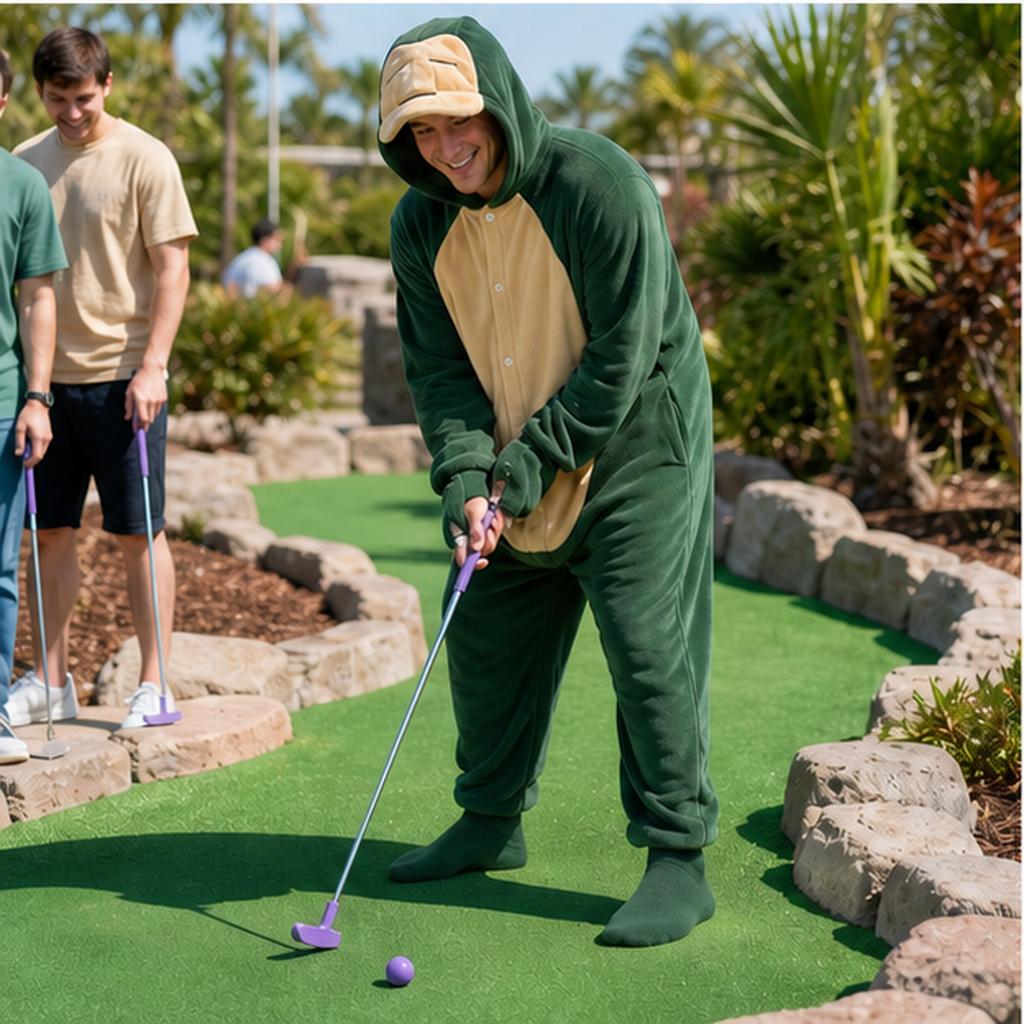 Snorlax Green Pokémon Kigurumi Onesie 07 outdoor scene
