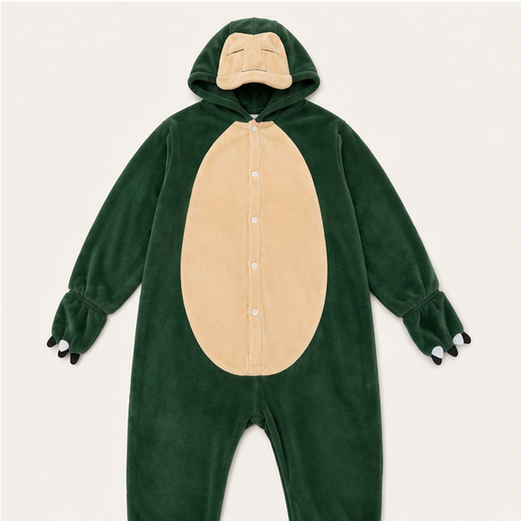 Snorlax Green Pokémon Kigurumi Onesie 08 detail
