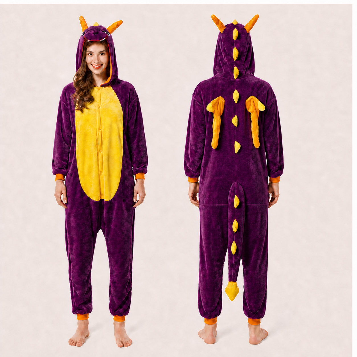 Spyro the Dragon kigurumi onesie — 02 front back