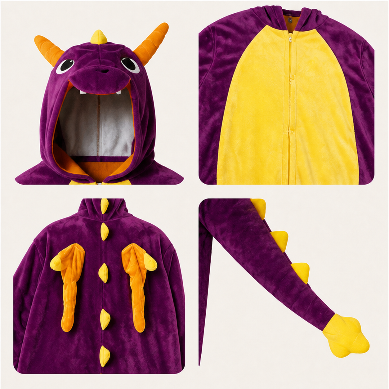 Spyro the Dragon kigurumi onesie — 08 detail