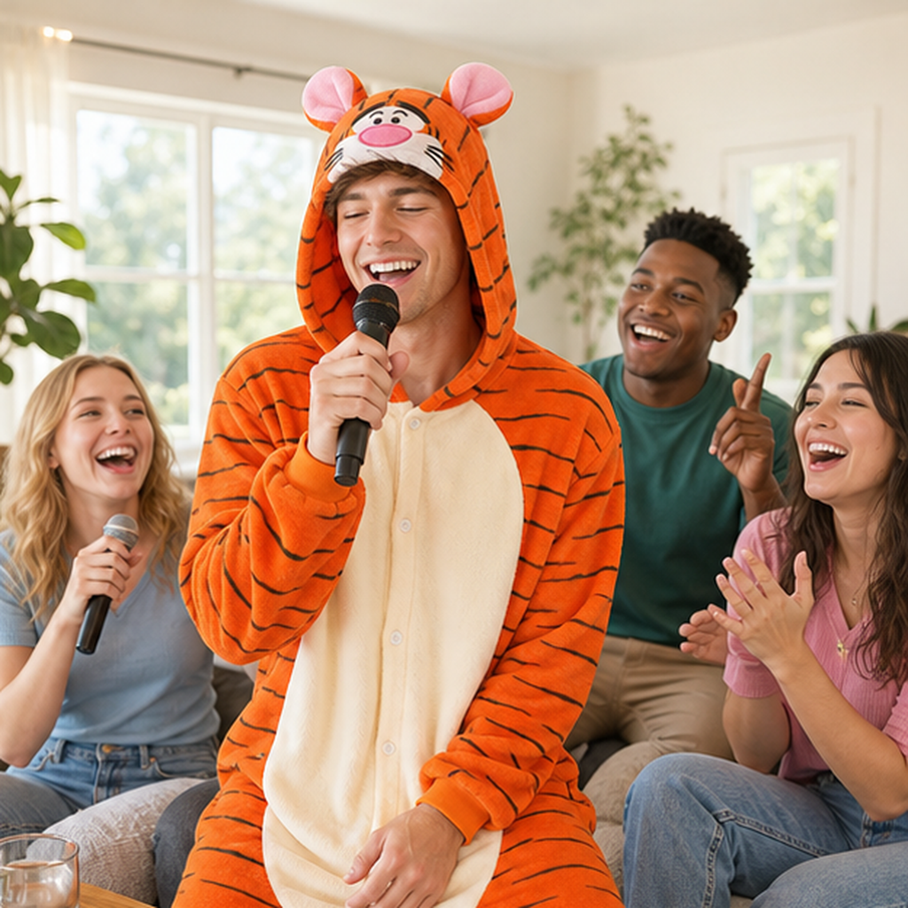 Tigger Cartoon Tiger Kigurumi Onesie 06 friends scene