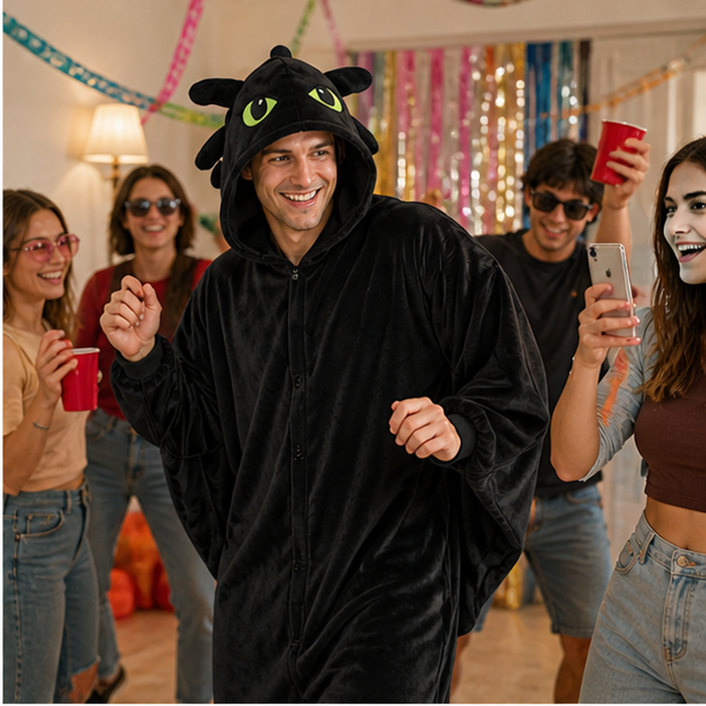Toothless kigurumi onesie — 06 friends scene
