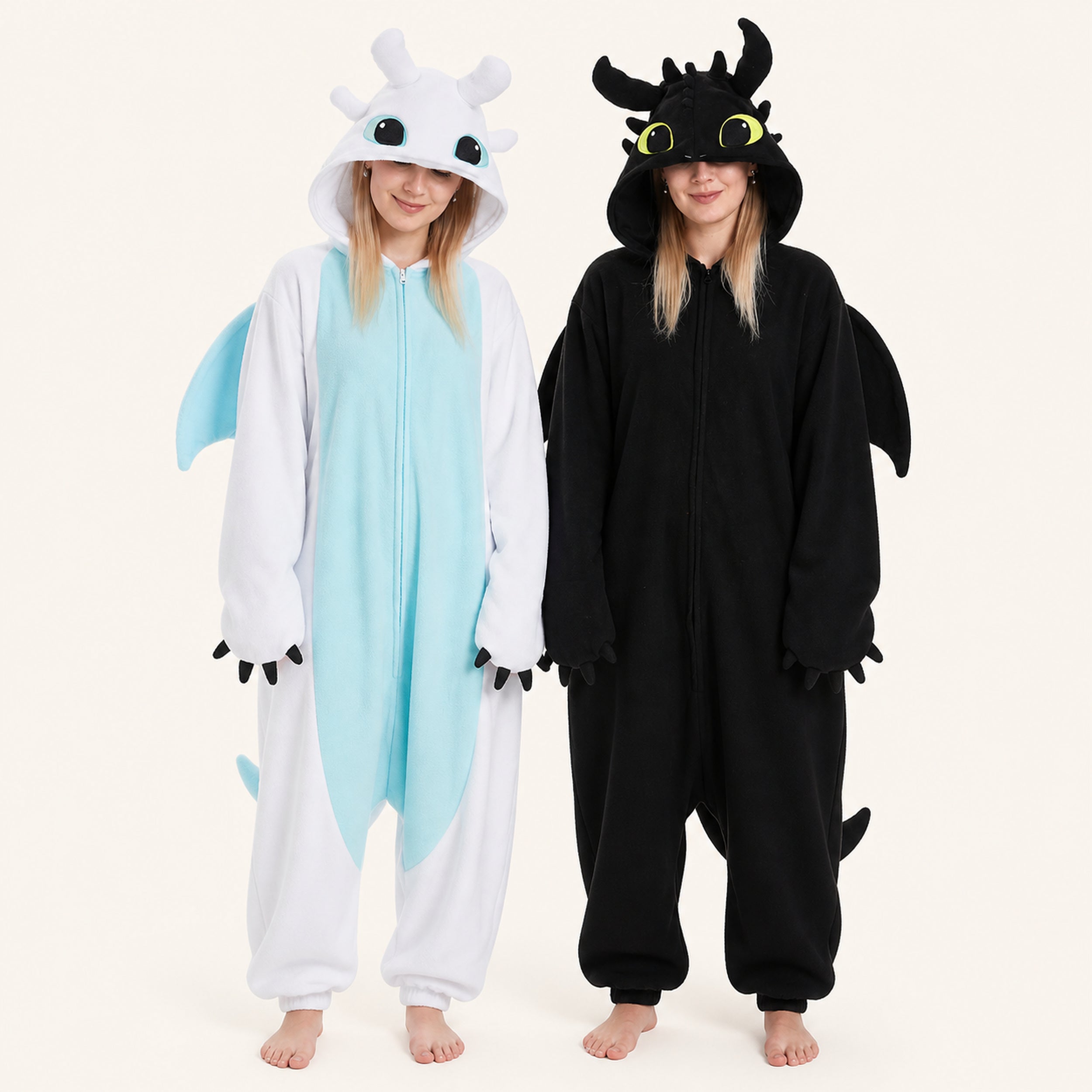 Two-Tone Dragon kigurumi onesie matching colors
