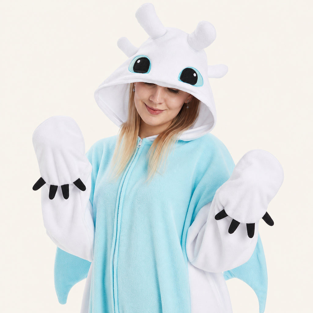 Two-Tone Dragon kigurumi onesie character detail