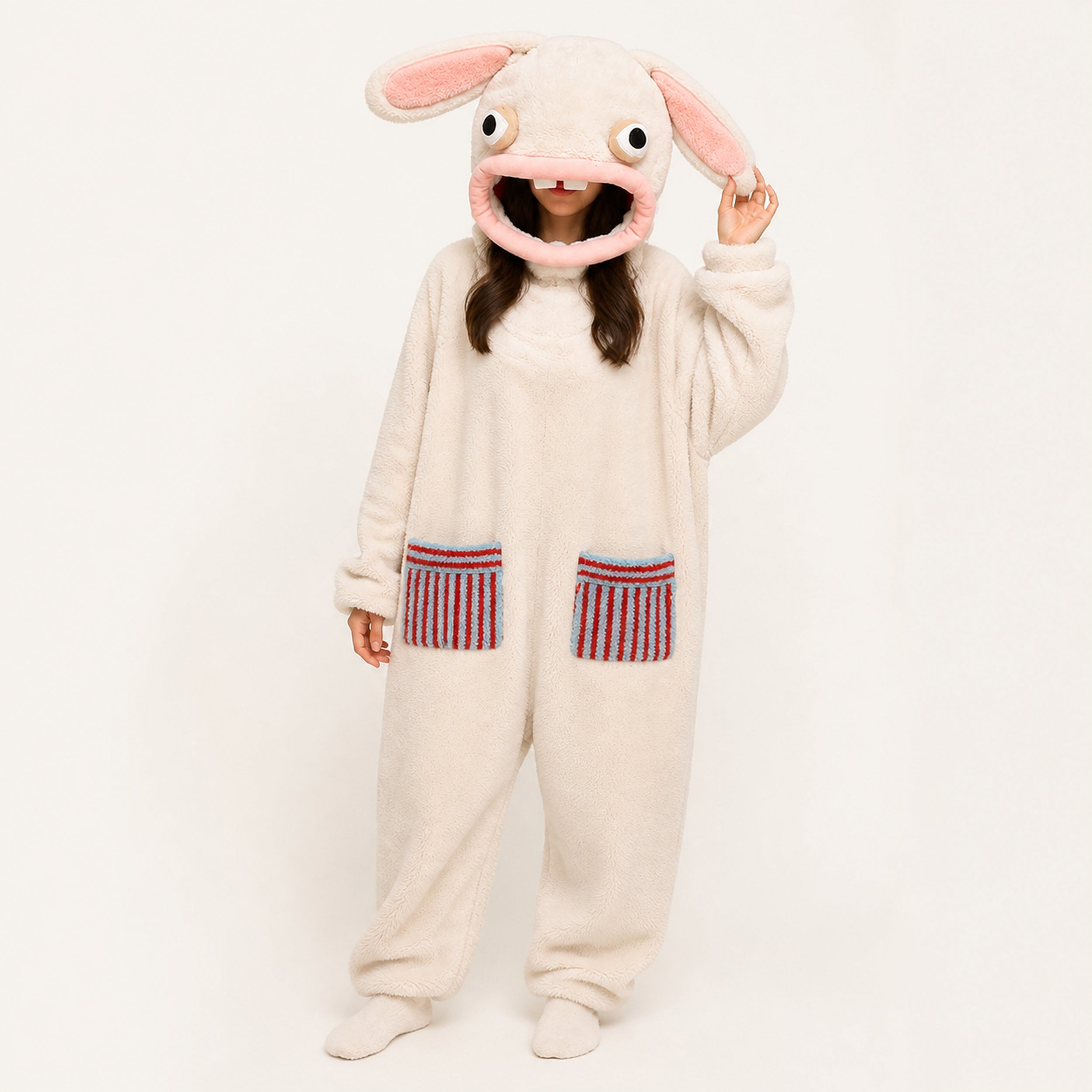 Wide-Eyed Rabbit kigurumi onesie second look