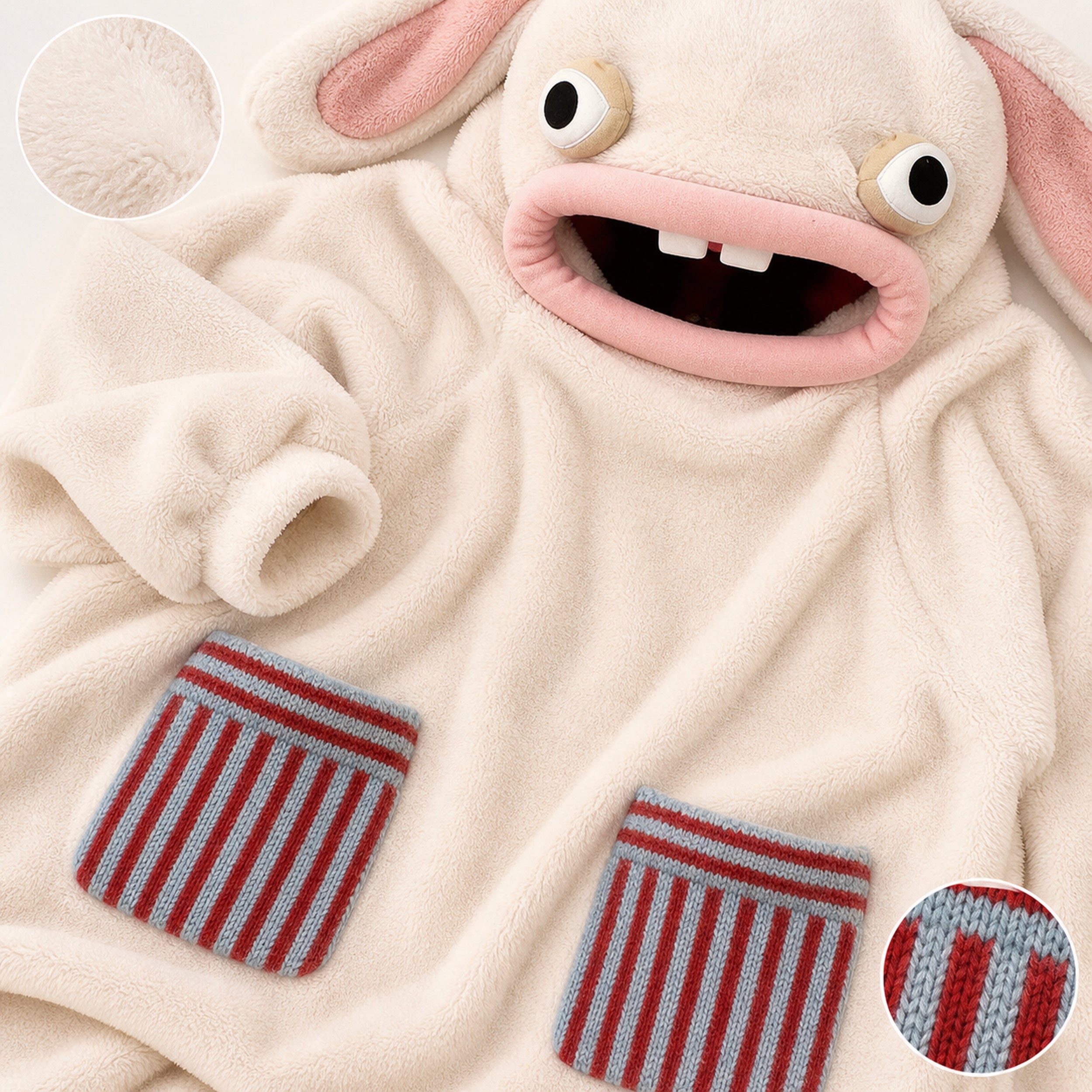 Wide-Eyed Rabbit kigurumi onesie soft texture