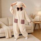 Wide-Eyed Rabbit kigurumi onesie lifestyle