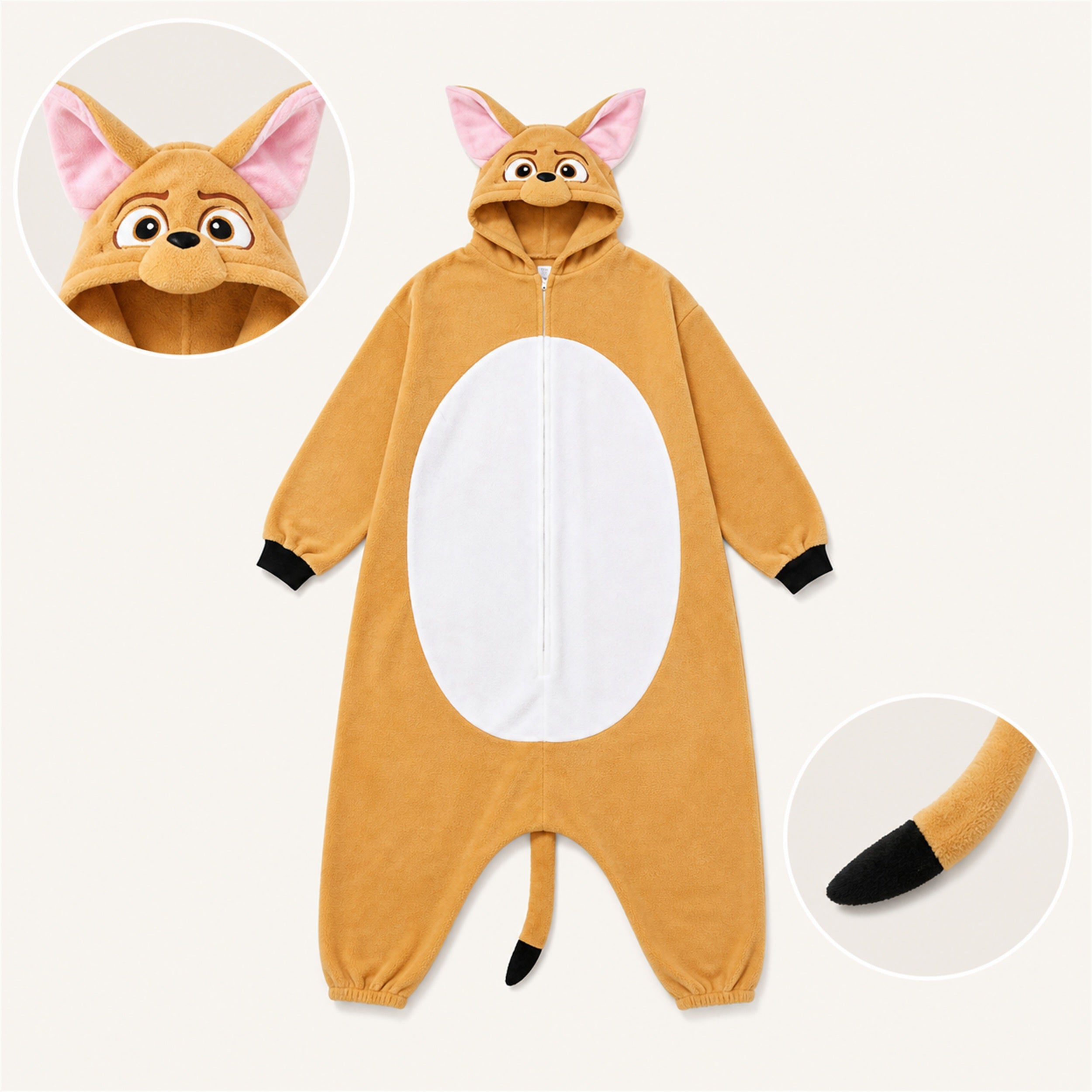 Yellow Cat Kigurumi Onesie - feature details