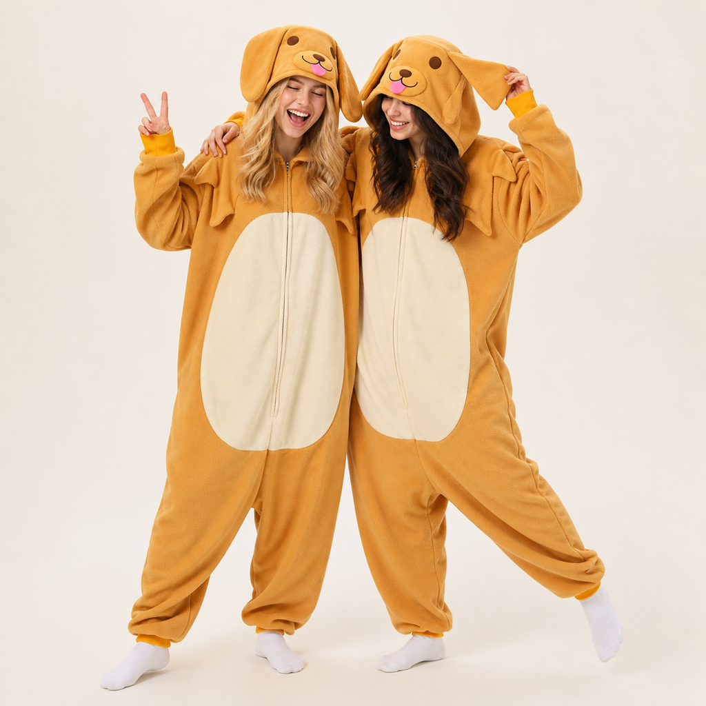 Yellow Dog Kigurumi Onesie - matching colors