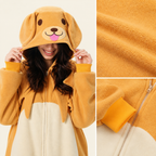 Yellow Dog Kigurumi Onesie - soft texture